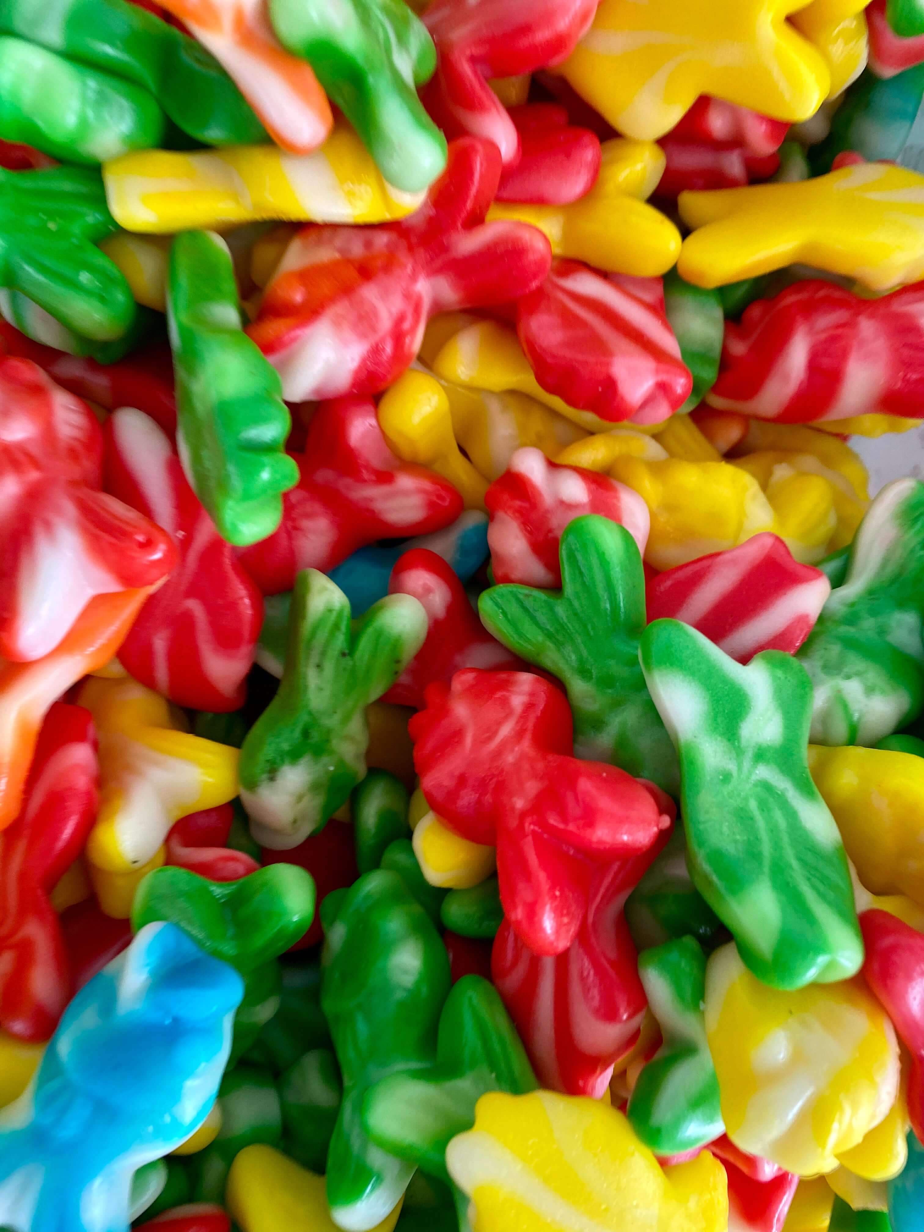 Fruity gummy fish candy