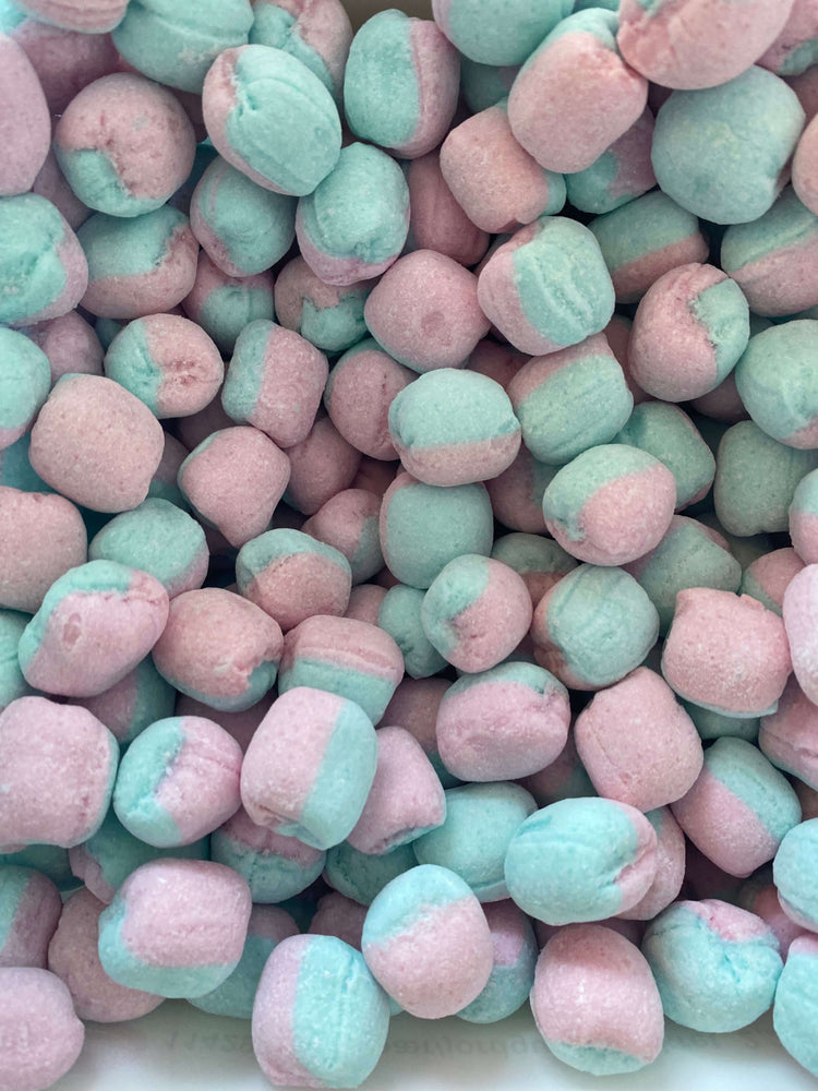 Bubblegum Hard Candy sour flavors showcasing a variety of bubblegum flavors in pink and blue hard candy pieces