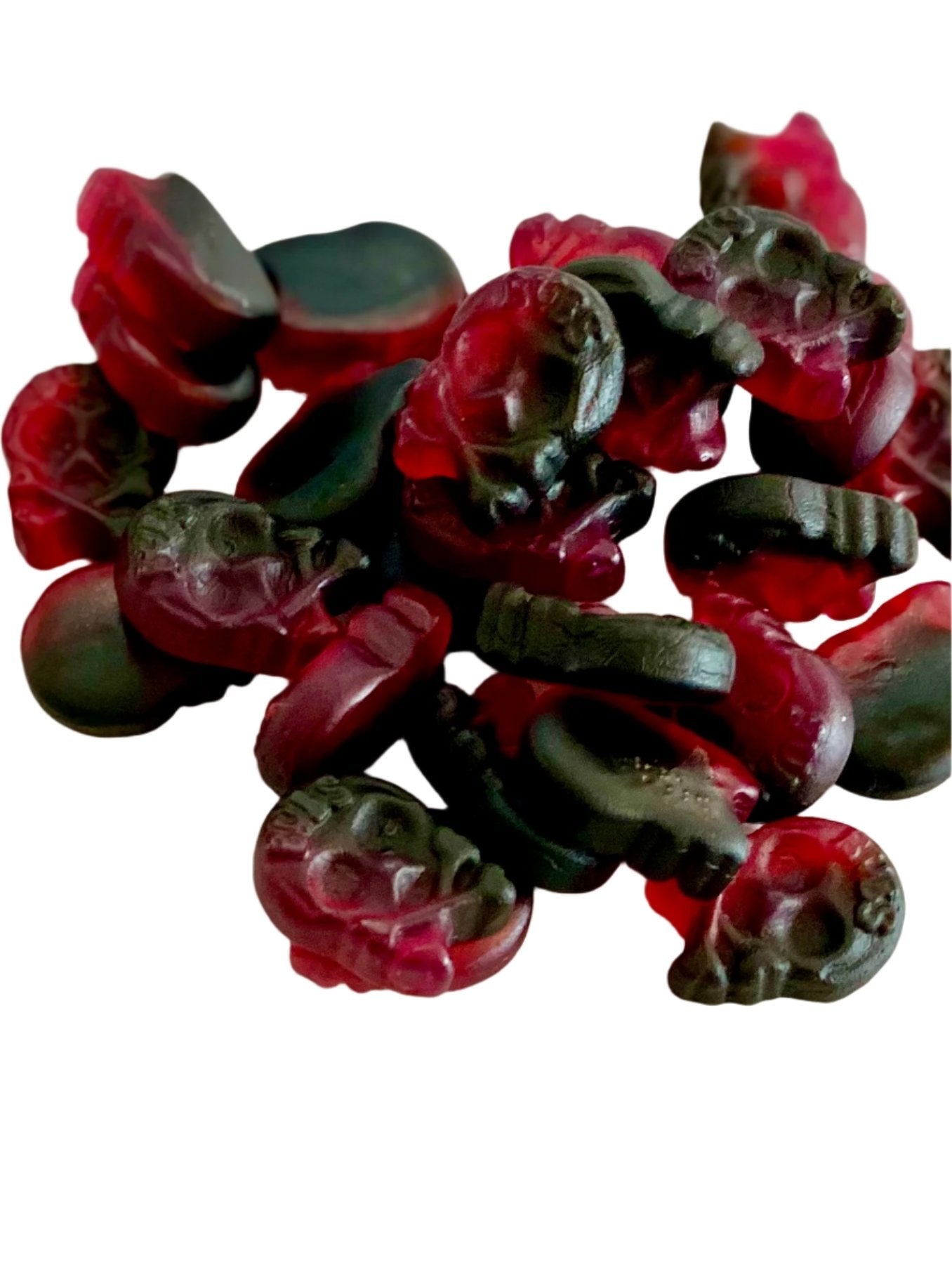 Raspberry/Licorice Skull
Jelly candy, fruit/licorice 