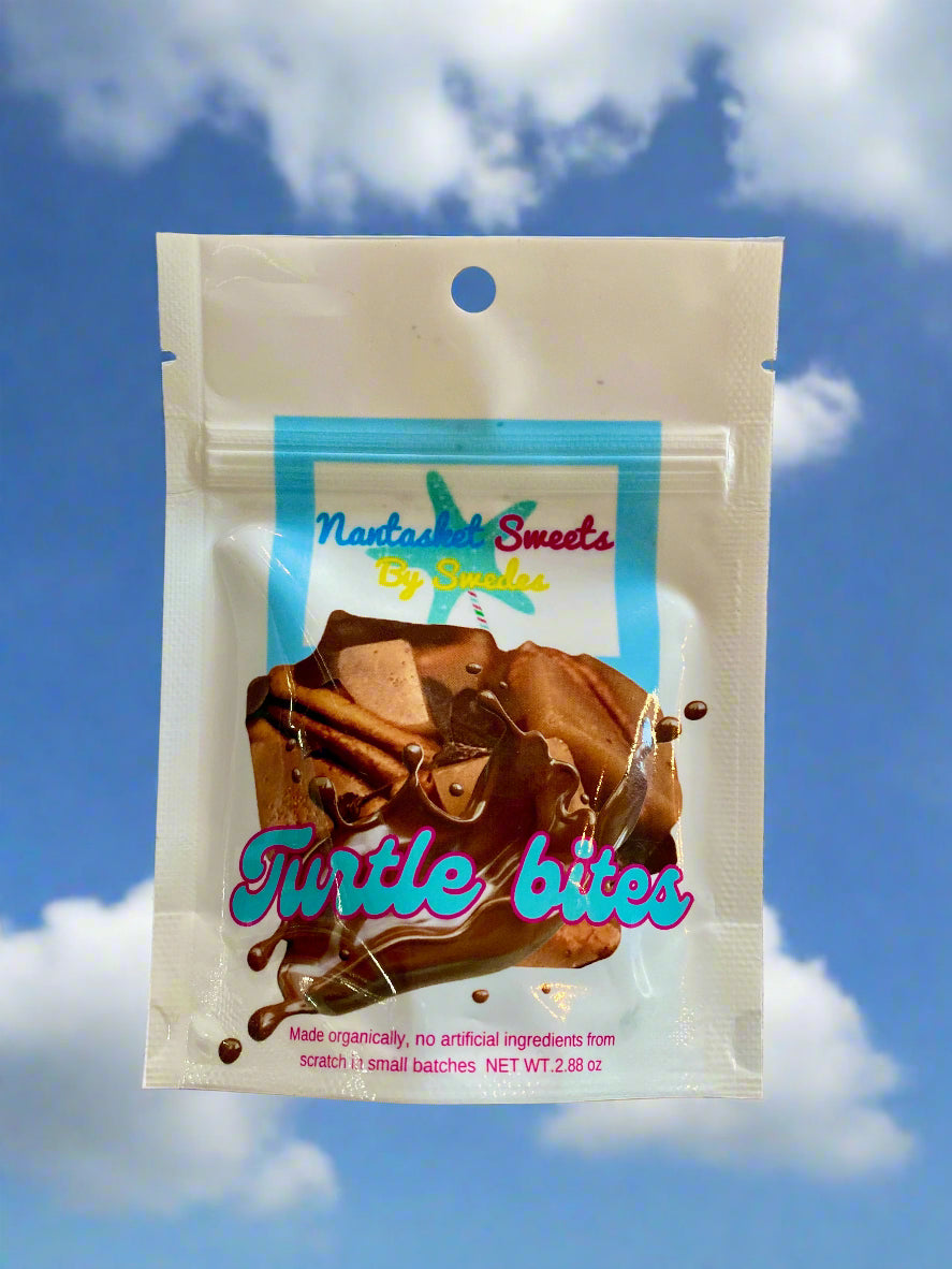 Turtle Bites Chocolate Pecan Caramel by Nantasket Sweets 2.88 oz